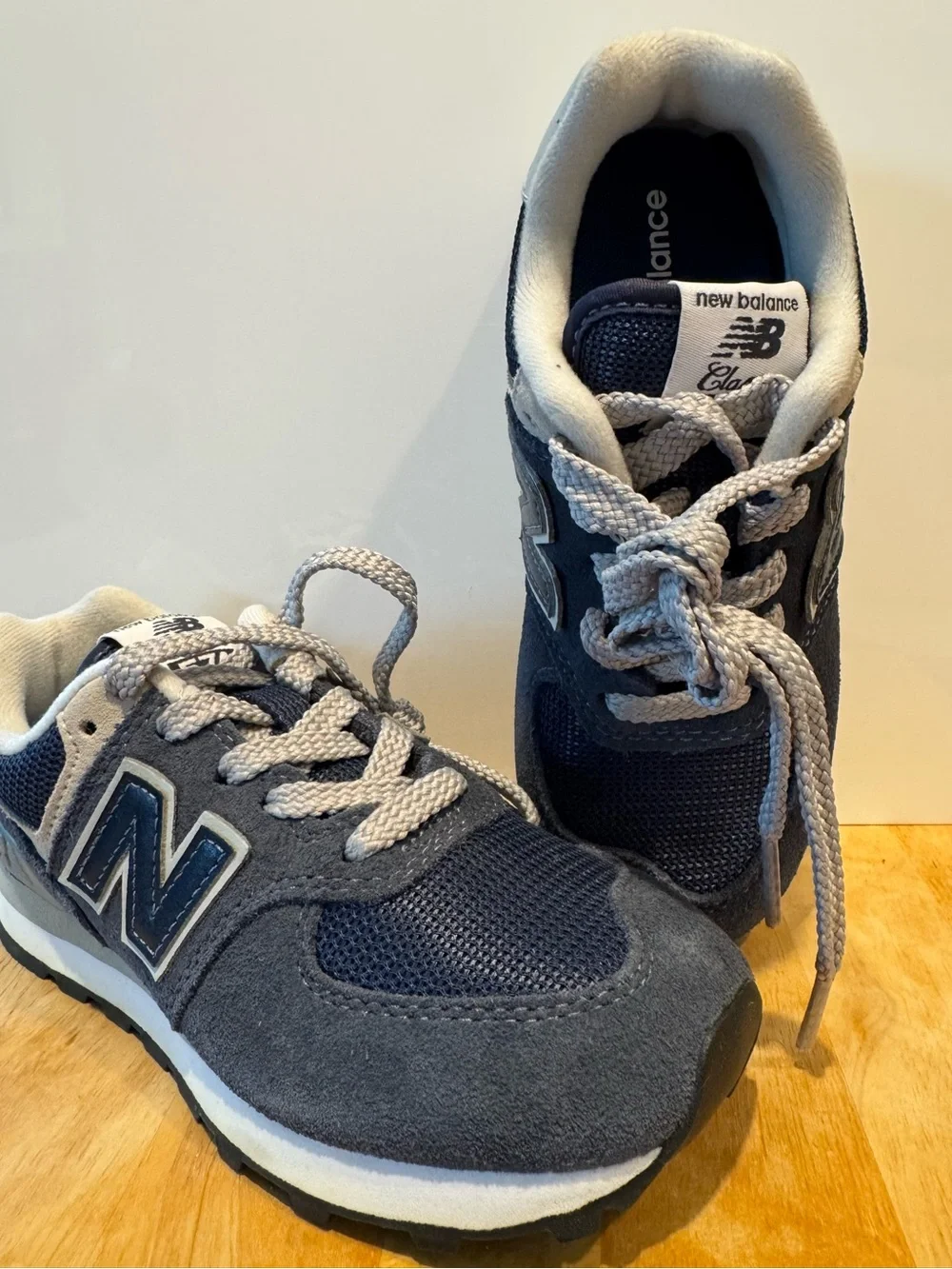 Brand New! New Balance Kids Navy and Gray Classic 574 Sneakers